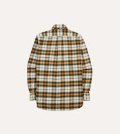And Orange Check Cotton Two Pocket Work Shirt