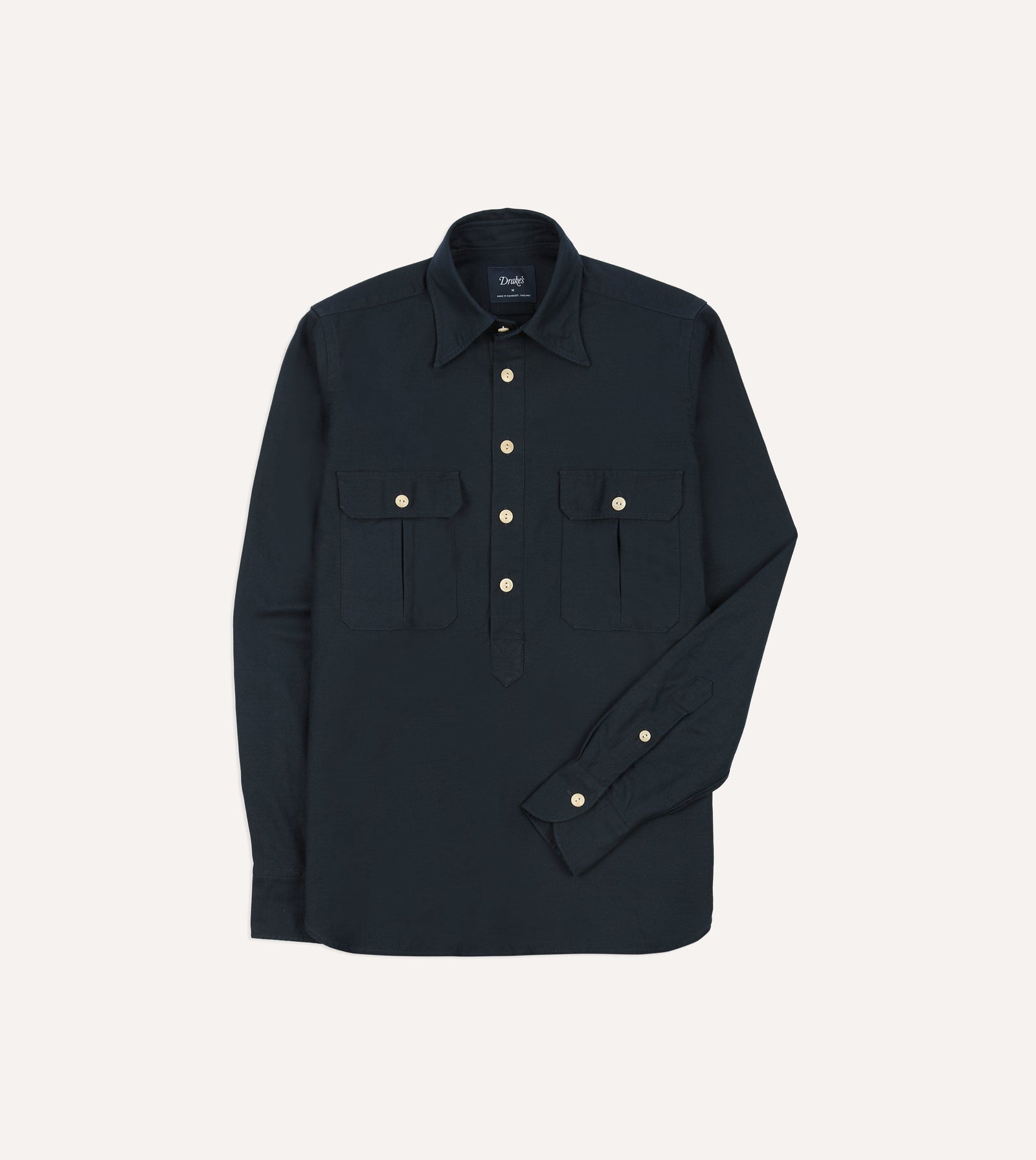 Satin Cotton Popover Work Shirt