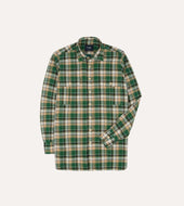 Green Check Cotton Two Pocket Work Shirt