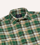 Green Check Cotton Two Pocket Work Shirt