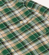 Green Check Cotton Two Pocket Work Shirt