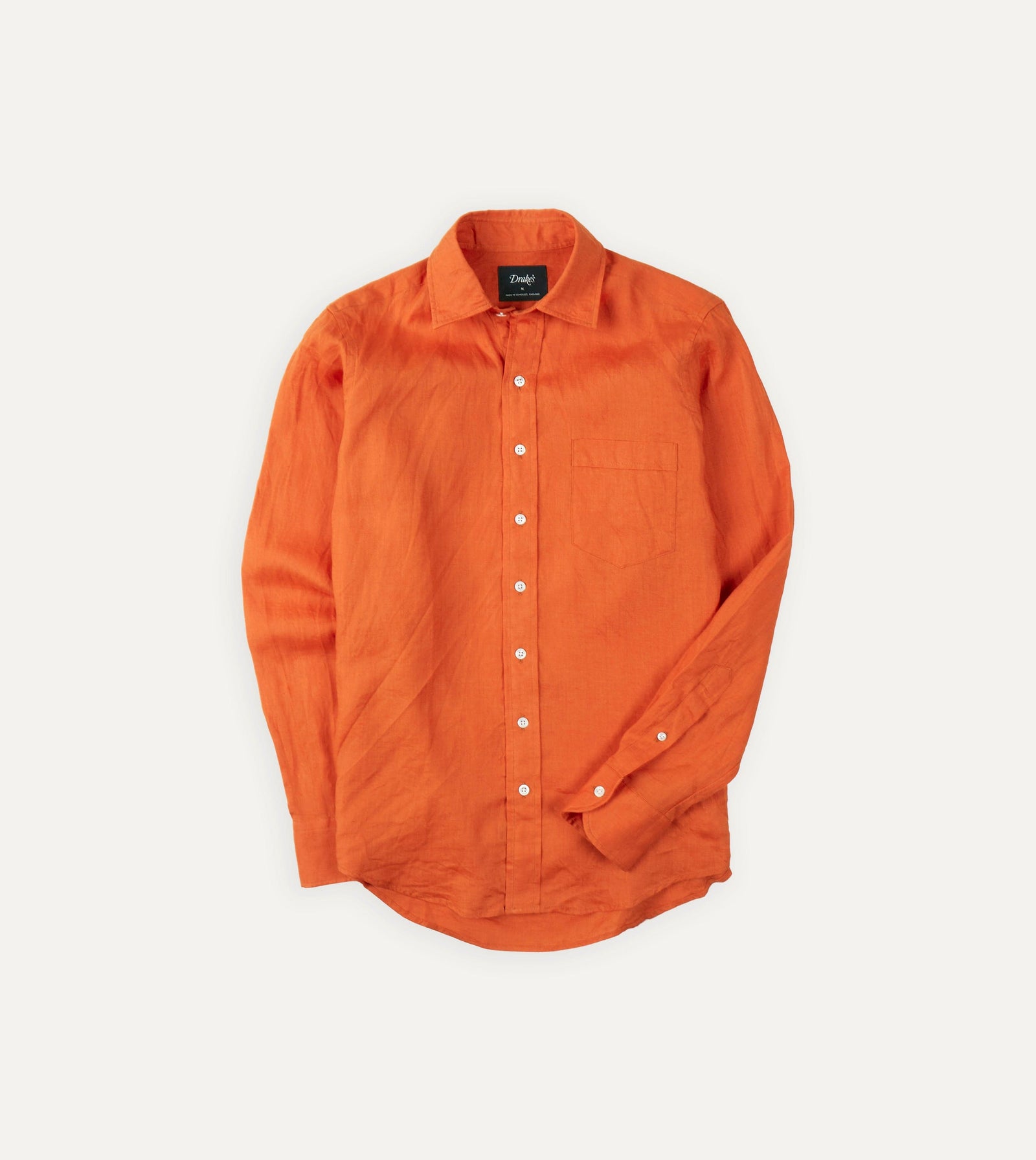 Linen Spread Collar Shirt