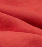 Red Linen Spread Collar Shirt