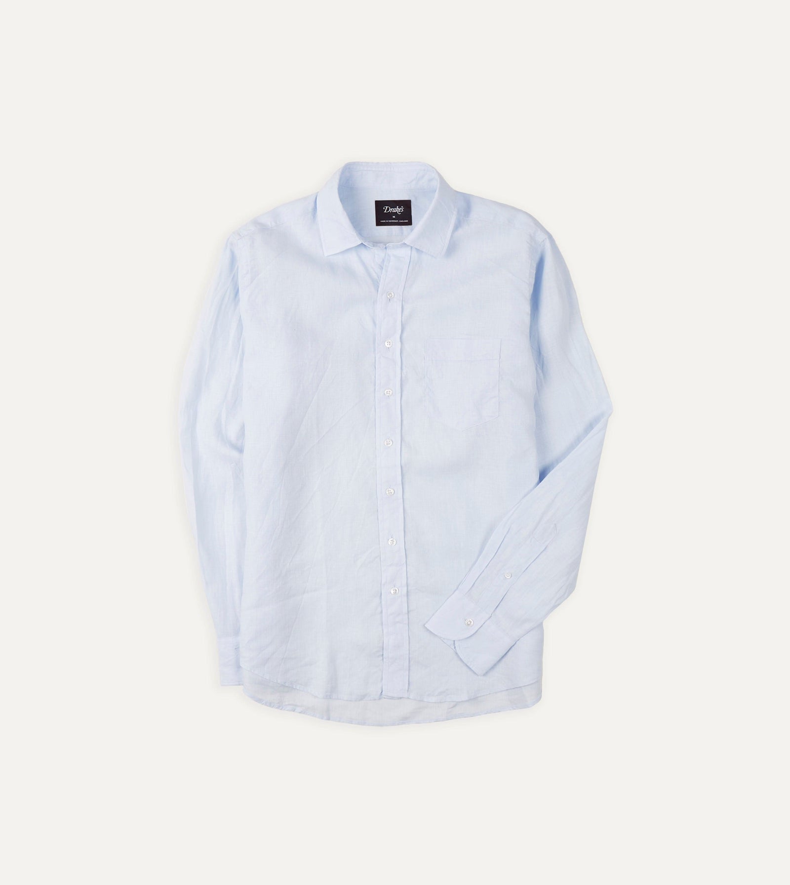 Light Linen Spread Collar Shirt