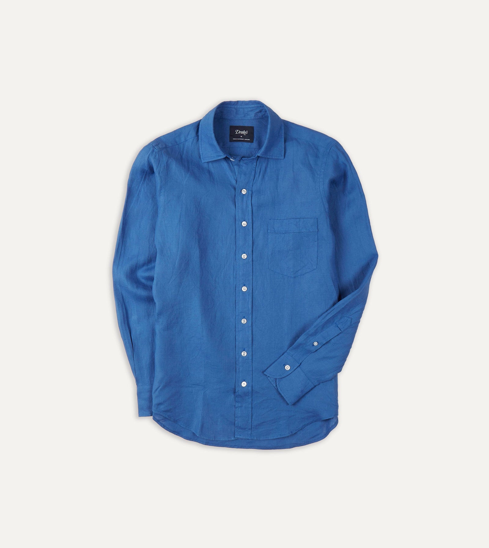 Bright Linen Spread Collar Shirt