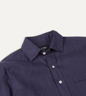Washed Linen Spread Collar Shirt