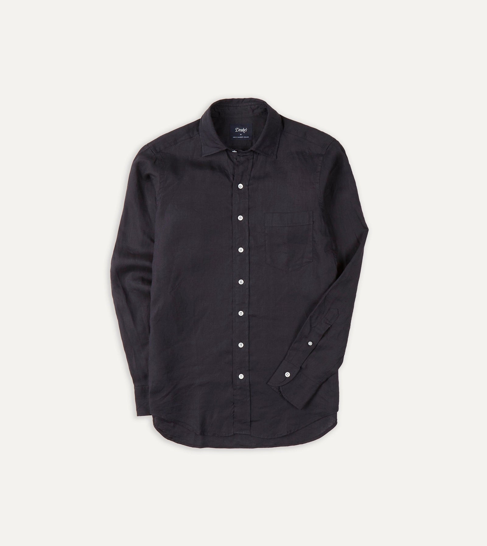 Linen Spread Collar Shirt