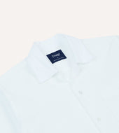 Cotton Linen Seersucker Camp Collar Short Sleeve Shirt