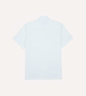 Cotton Linen Seersucker Camp Collar Short Sleeve Shirt