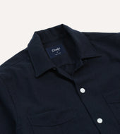 Wool Four Pocket Camp Collar Work Shirt
