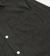 Grey Wool Four Pocket Camp Collar Work Shirt
