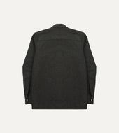 Grey Wool Four Pocket Camp Collar Work Shirt