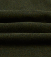 Dark Green Wool Two Pocket Camp Collar Work Shirt
