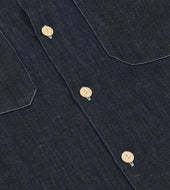 Cotton Hemp Denim Camp Collar Work Shirt