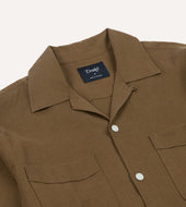 Linen Four Pocket Camp Collar Work Shirt