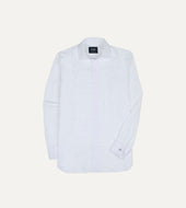 White Cotton Pleated Bib Front Dinner Shirt