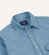 Bleach Wash Denim Work Shirt