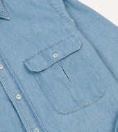 Bleach Wash Denim Work Shirt