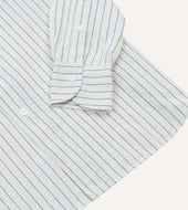 Pencil Stripe Selvedge Cotton Long Point Collar Shirt