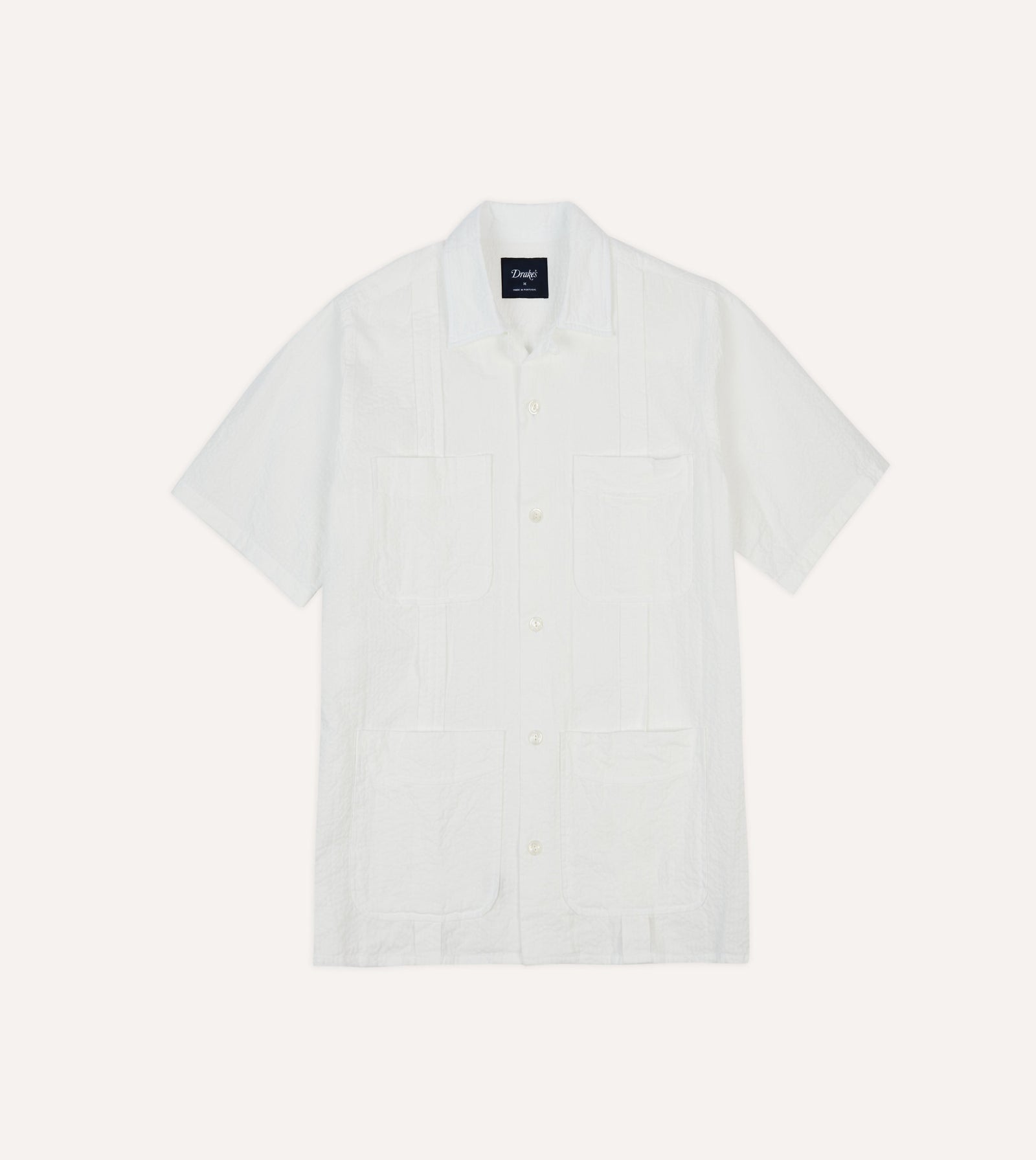 Cotton Linen Short Sleeve Cuban Shirt