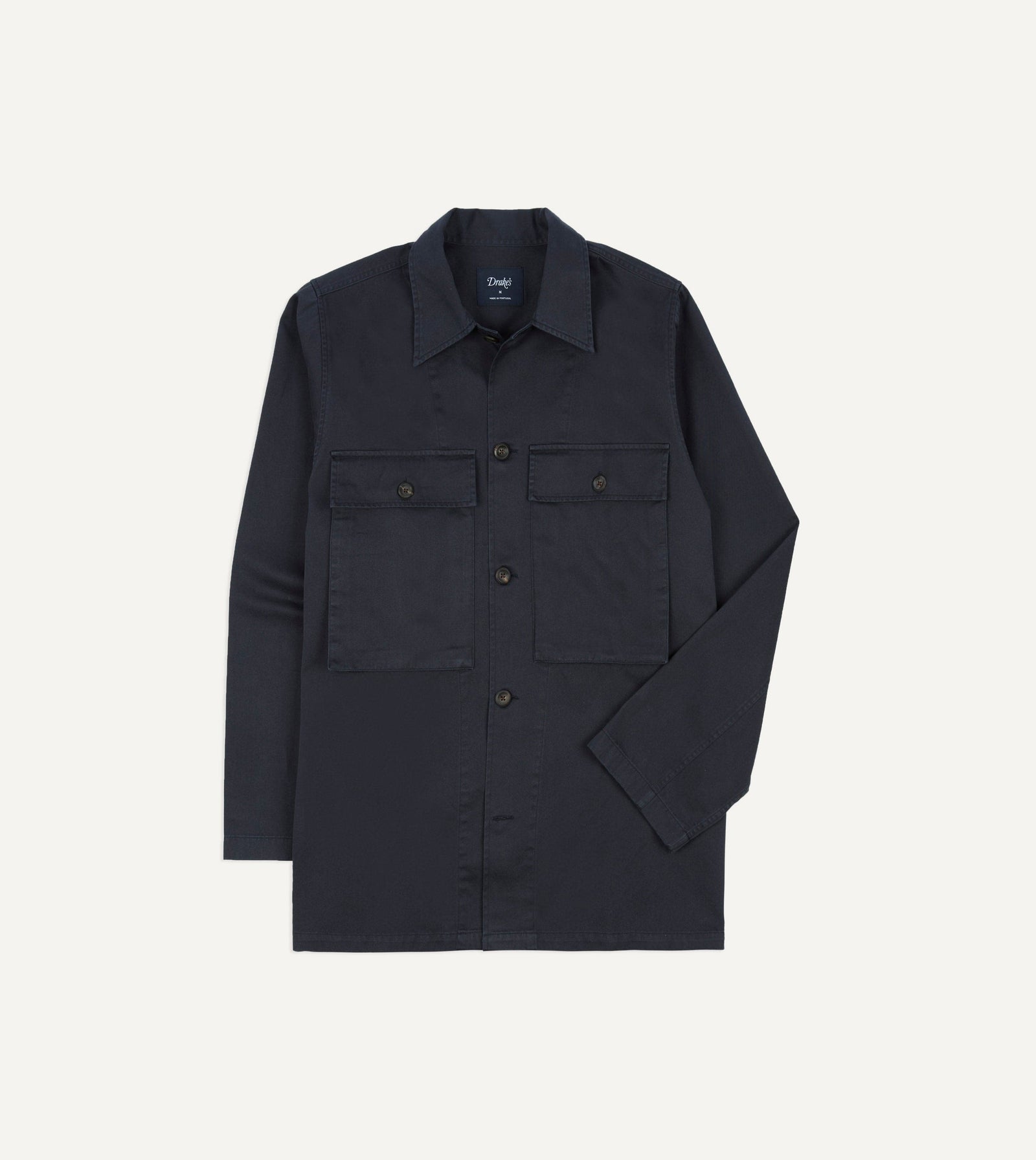 Stone Wash Cotton Military Overshirt