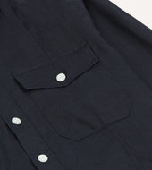 Linen Pintuck Military Shirt