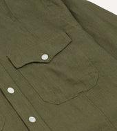 Linen Pintuck Military Shirt