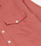 Pink Linen Pintuck Military Shirt