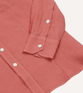 Pink Linen Pintuck Military Shirt