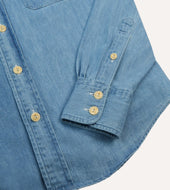 Bleach Wash Denim Two Pocket Western Shirt