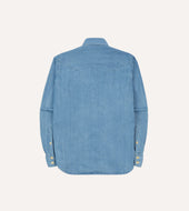 Bleach Wash Denim Two Pocket Western Shirt