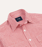 Red Gingham Check Two Pocket Western Shirt