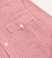 Red Gingham Check Two Pocket Western Shirt