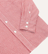 Red Gingham Check Two Pocket Western Shirt