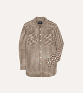 Gingham Check Linen Two Pocket Western Shirt