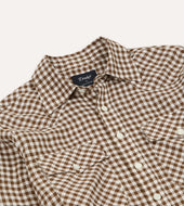 Gingham Check Linen Two Pocket Western Shirt