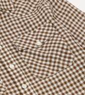 Gingham Check Linen Two Pocket Western Shirt