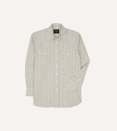 Stripe Cotton Two Pocket Western Shirt