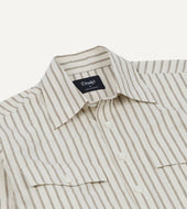 Stripe Cotton Two Pocket Western Shirt