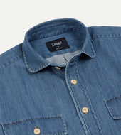 Wash Denim Club Collar Work Shirt