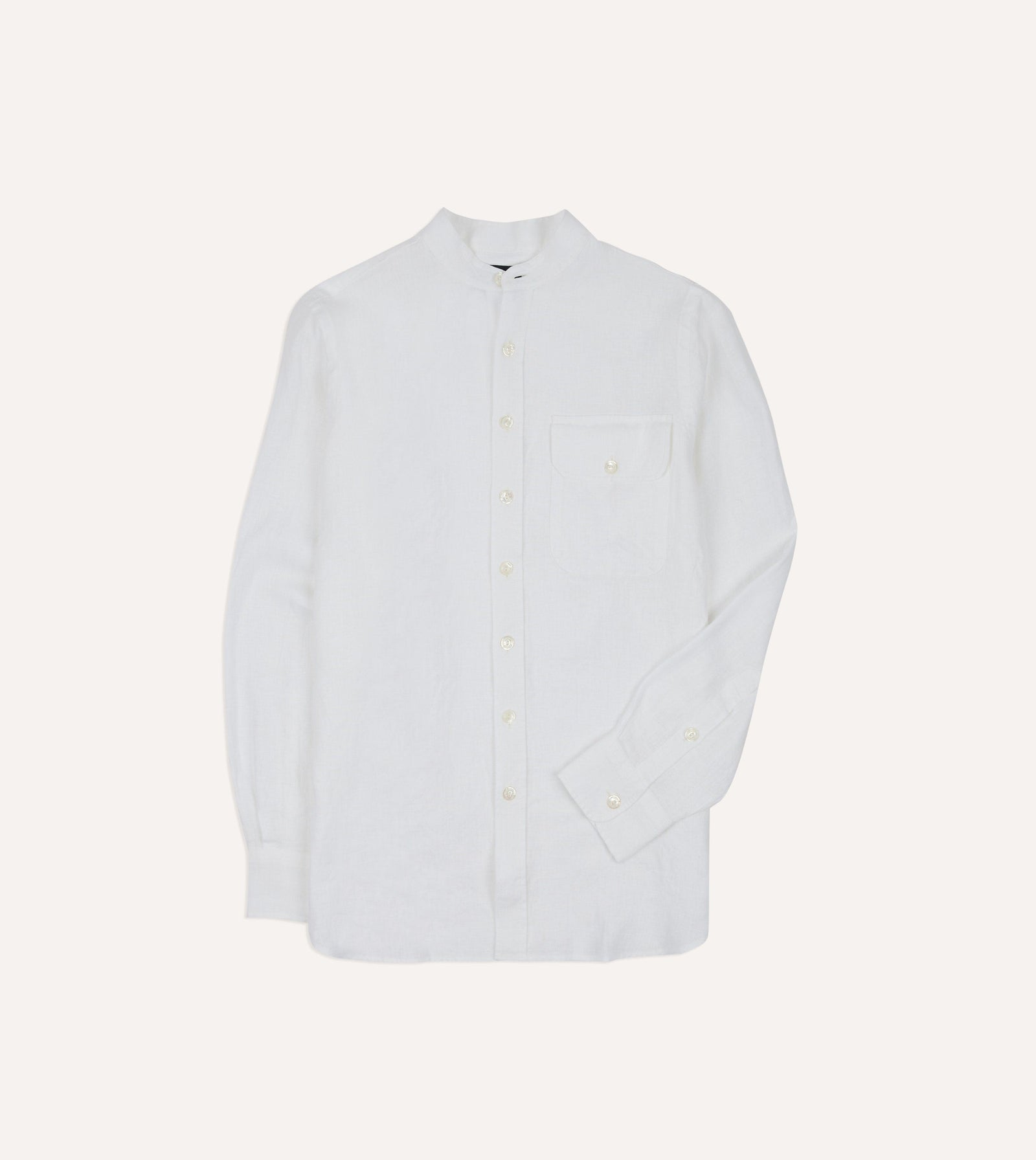 Linen Mandarin Collar Shirt