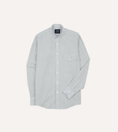 And Navy Stripe Cotton Mandarin Collar Shirt
