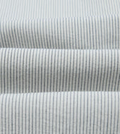 And Navy Stripe Cotton Mandarin Collar Shirt