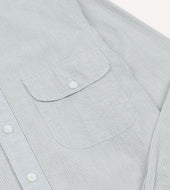 And Navy Stripe Cotton Mandarin Collar Shirt