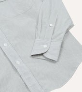 And Navy Stripe Cotton Mandarin Collar Shirt