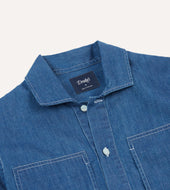 Denim Spread Collar Popover Shirt