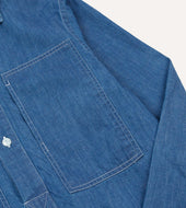 Denim Spread Collar Popover Shirt