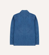 Denim Spread Collar Popover Shirt
