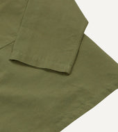 Green Vintage Cotton Spread Collar Popover Shirt