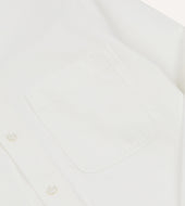 Herringbone Cotton Mandarin Collar Popover Shirt